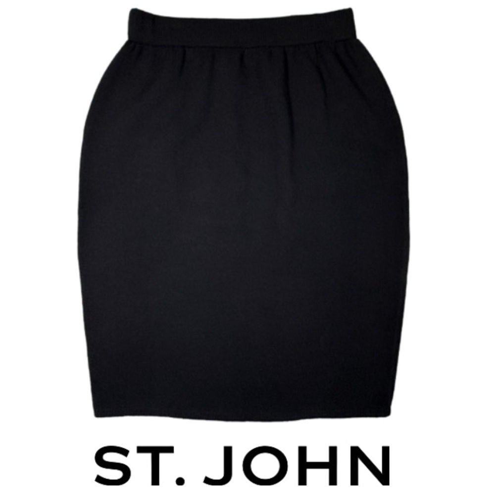 ST. JOHN | Wool Blend Knit Mini Pencil Skirt Vacation Resort Office Classic Work